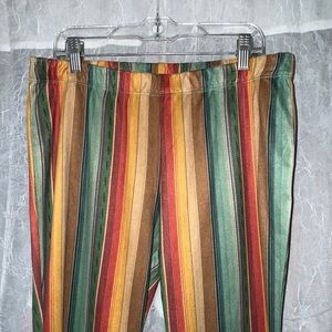 Colorful Striped Serape Velvety Pants